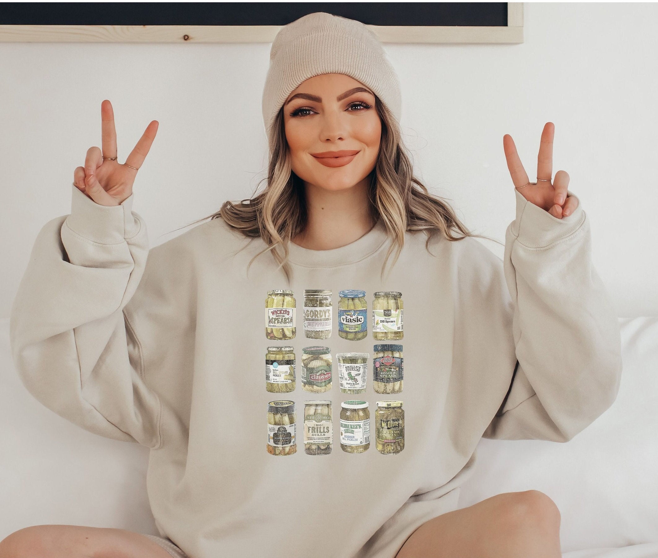 Vintage Canned Pickles Sweatshirt Pickle Shirt Pickle Crewneck