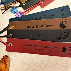 Personalized Bookmark, Full Grain Leather Bookmark, Handmade Gift For Him, Christmas, Husband, Anniversary, Girlfriend, Valentines Day, Wife