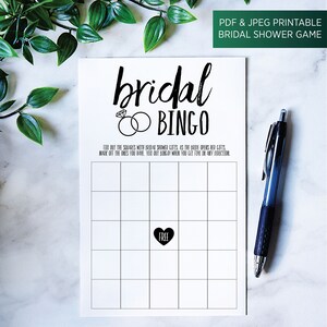 Bingo nupcial, juego de despedida de soltera, juego de despedida de soltera de bingo, bingo de regalo de despedida de soltera, regalos de novia, diseño divertido de novia