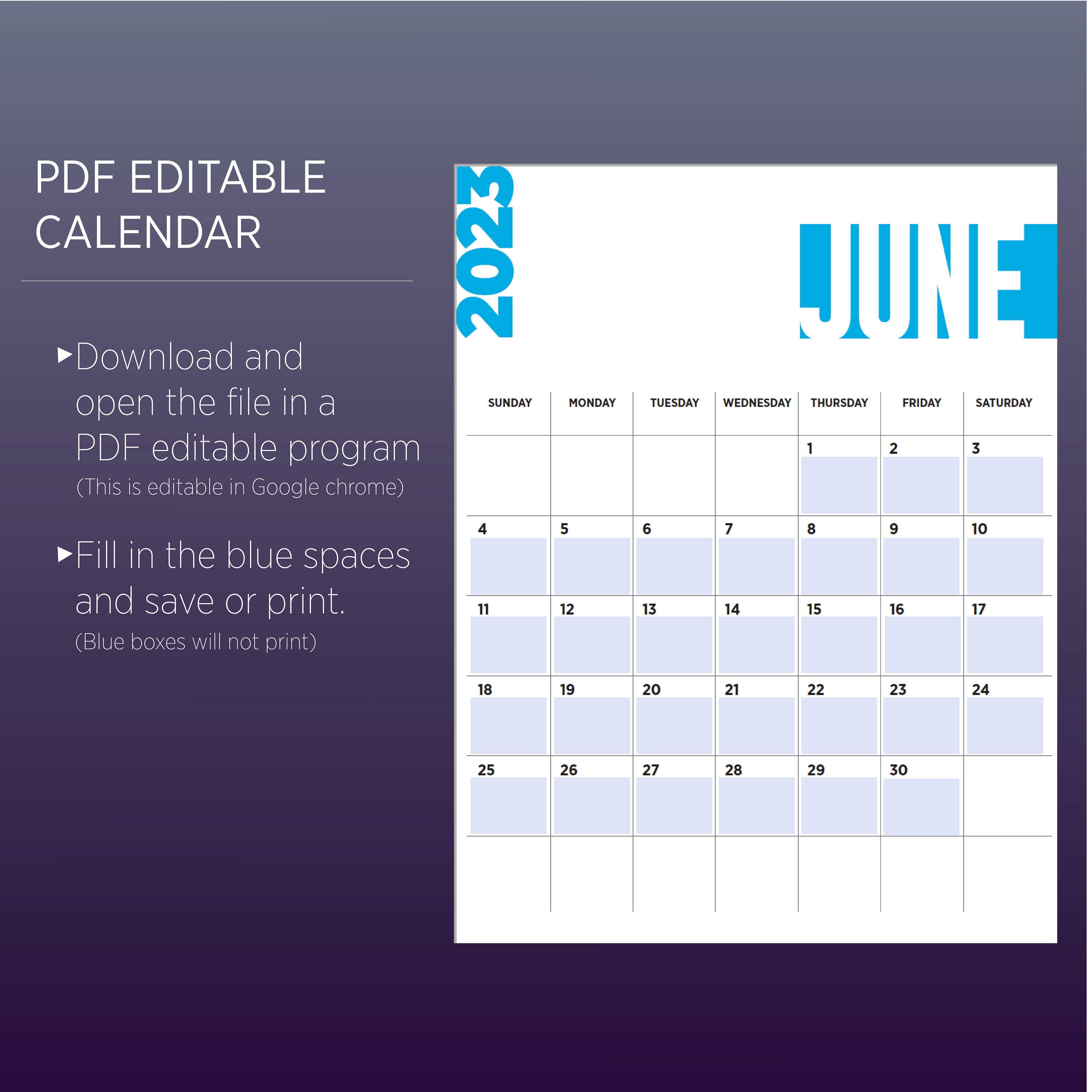 2023 Colorful Calendar / Printable Calendar for 2023 / Calendar PDF
