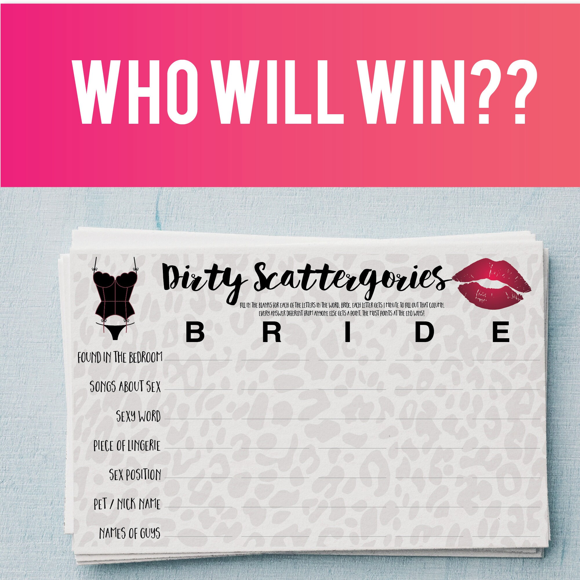 Bachelorette Party Game Scattegories, Dirty Scattergories, Naughty ... Bachelorette Party Game Scattegories, Dirty Scattergories, Naughty ...