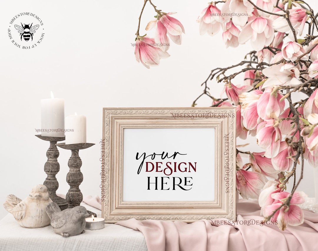 Wedding Sign Vinatge Frame A4 Mockup, Elegant Frame Table Sign Mockup