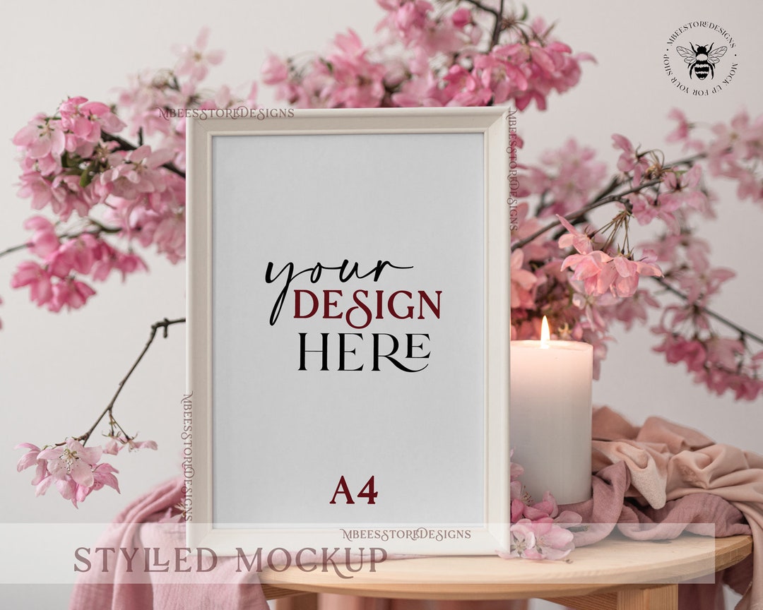 Wedding Sign Simple Frame Mockup, Elegant Frame Table Sign Mockup