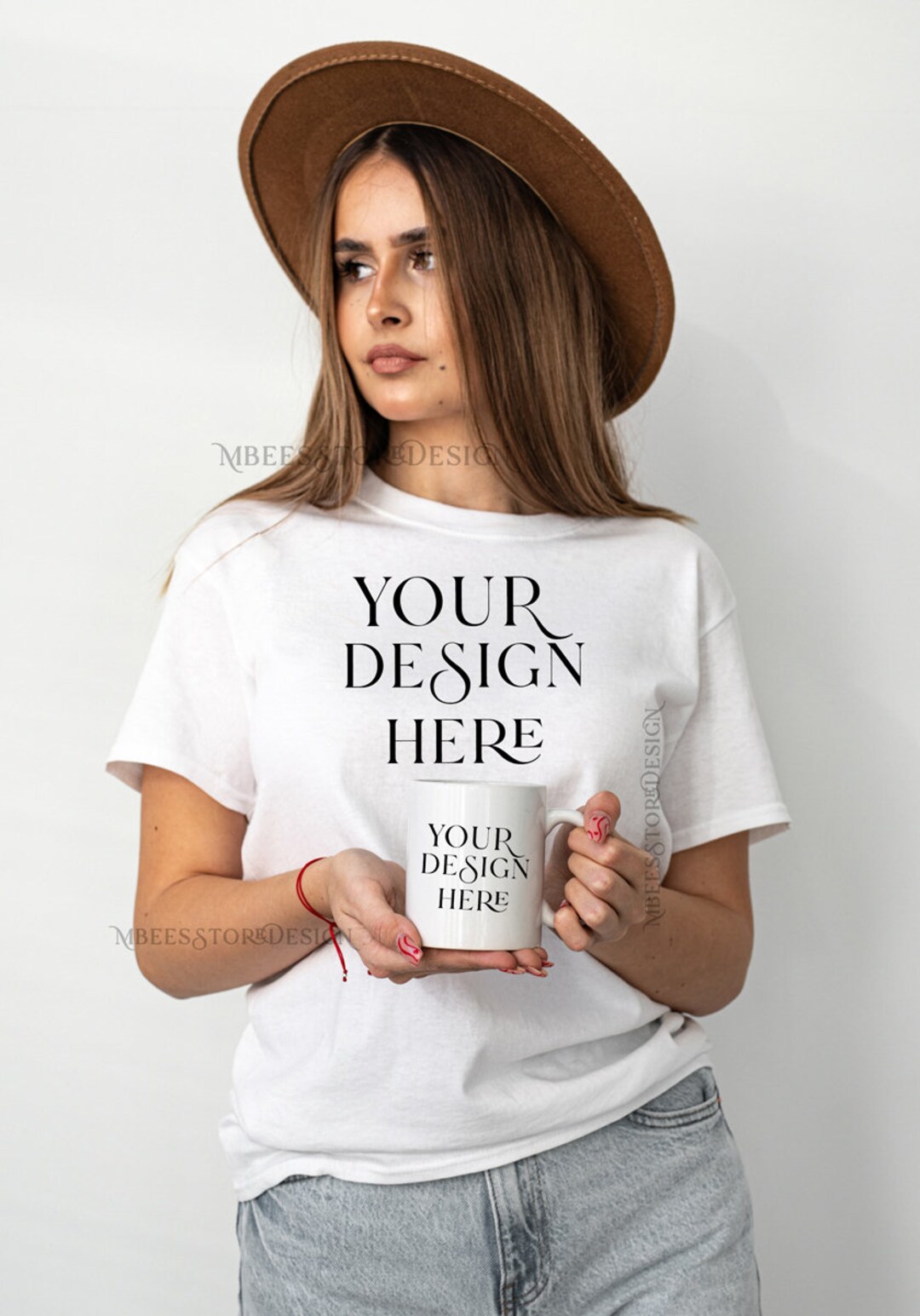 Gildan 5000 Mockup Model Tshirt Mockup White Mug White Etsy