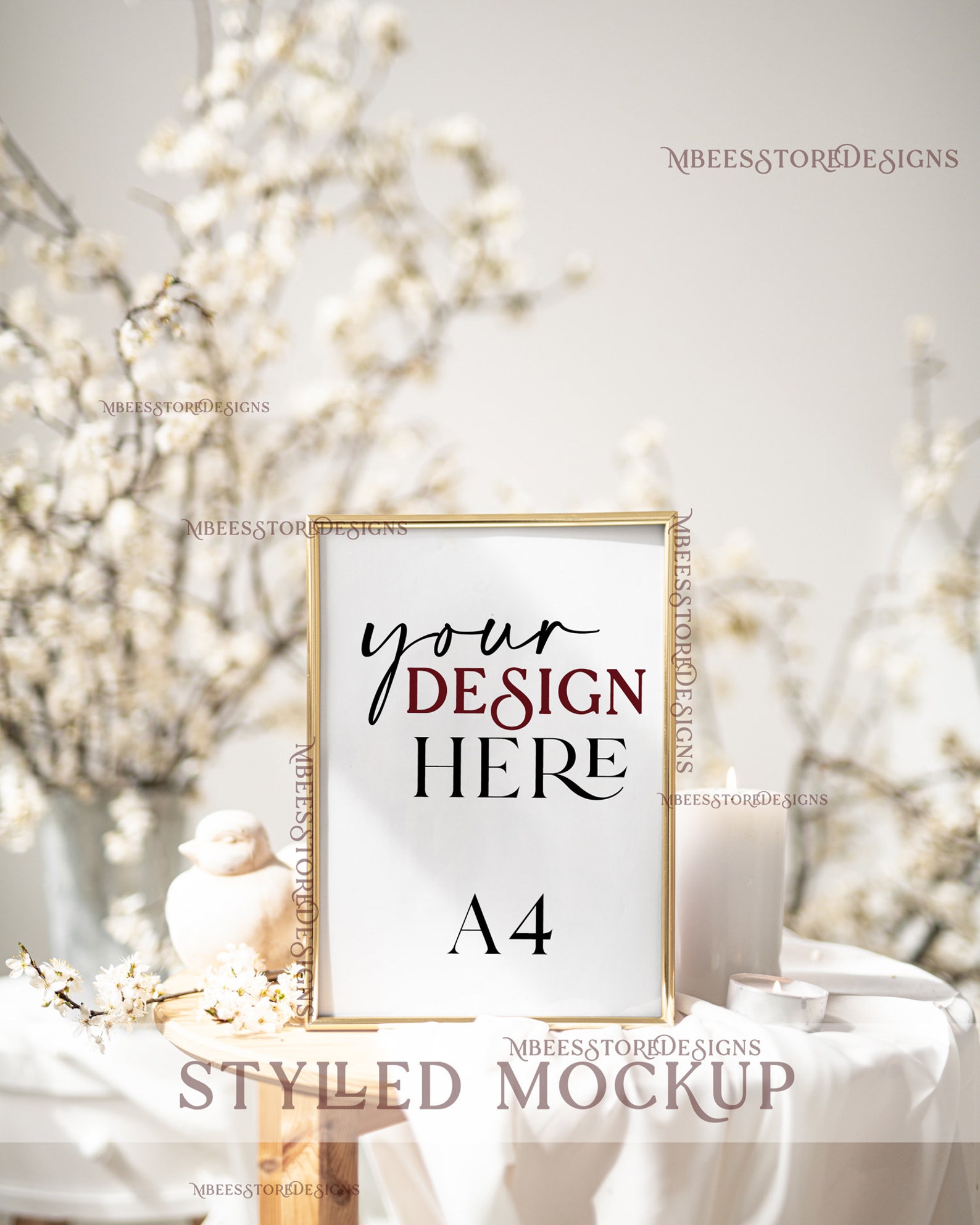 Bundle Wedding Sign Gold Frame Mockup Elegant Frame Table Etsy