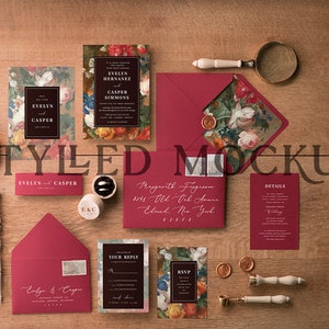 Bundle Mockup Marsala Invitations, MockUp Wedding Cards, Burgindy Invitation Stylled Mock Up, Modern stylled Modern Stationary MockUp, Simpe