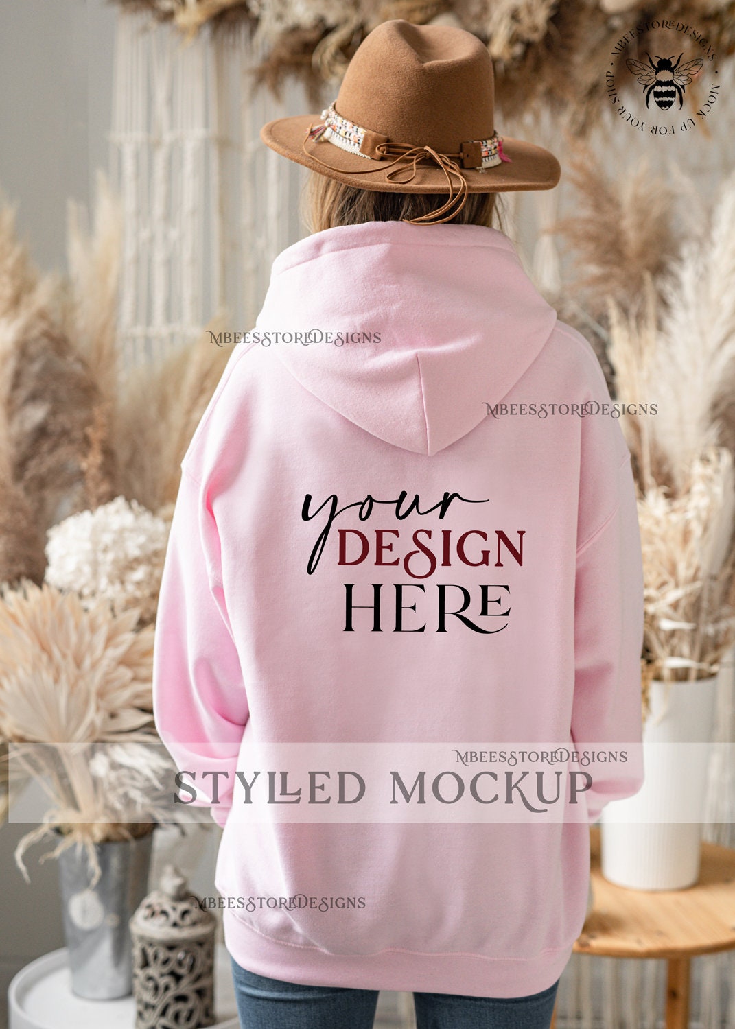 Gildan Oversize Hoodie Mockup Back 