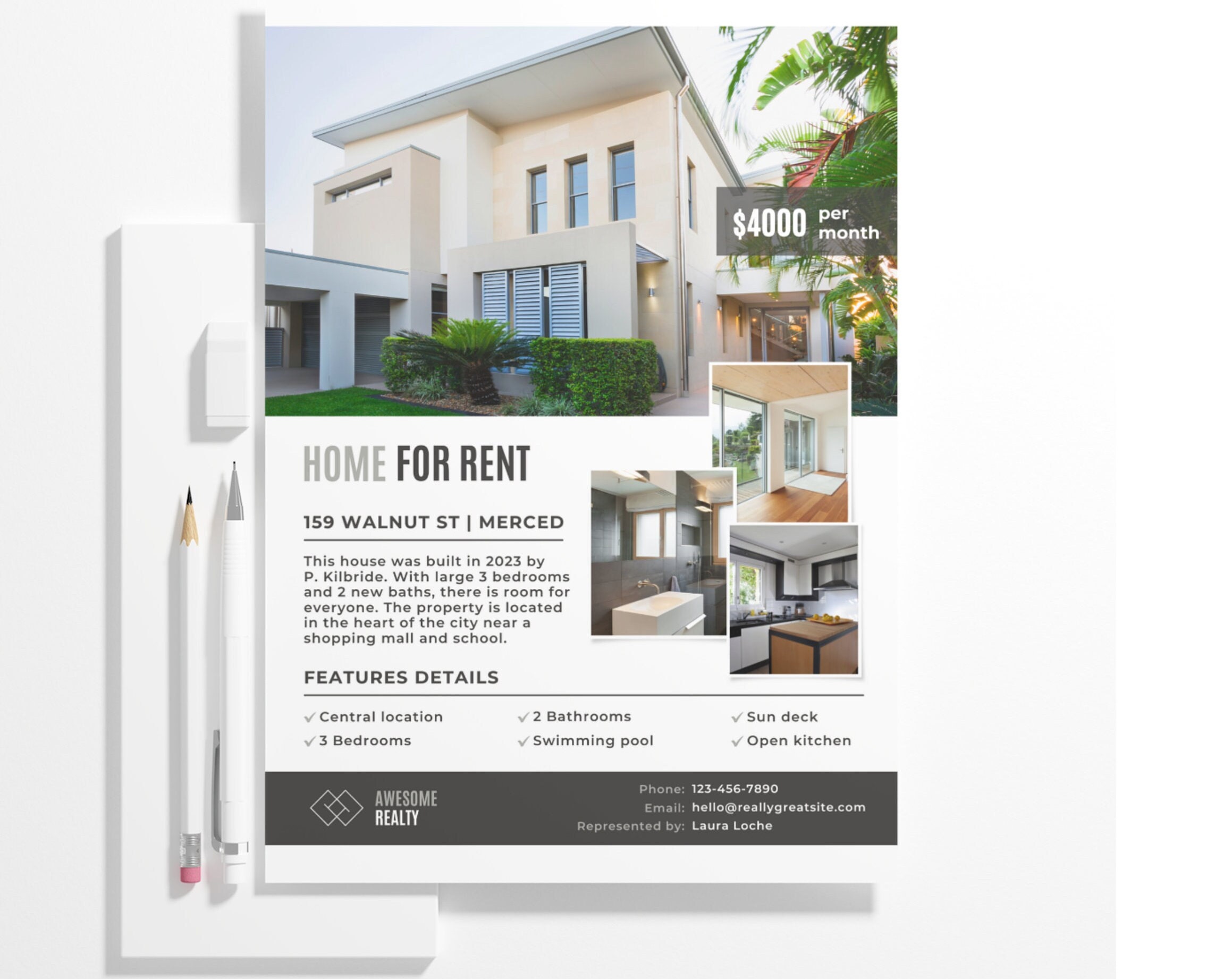 For Rent Flyer Minimalist Real Estate Flyer Editable - Etsy