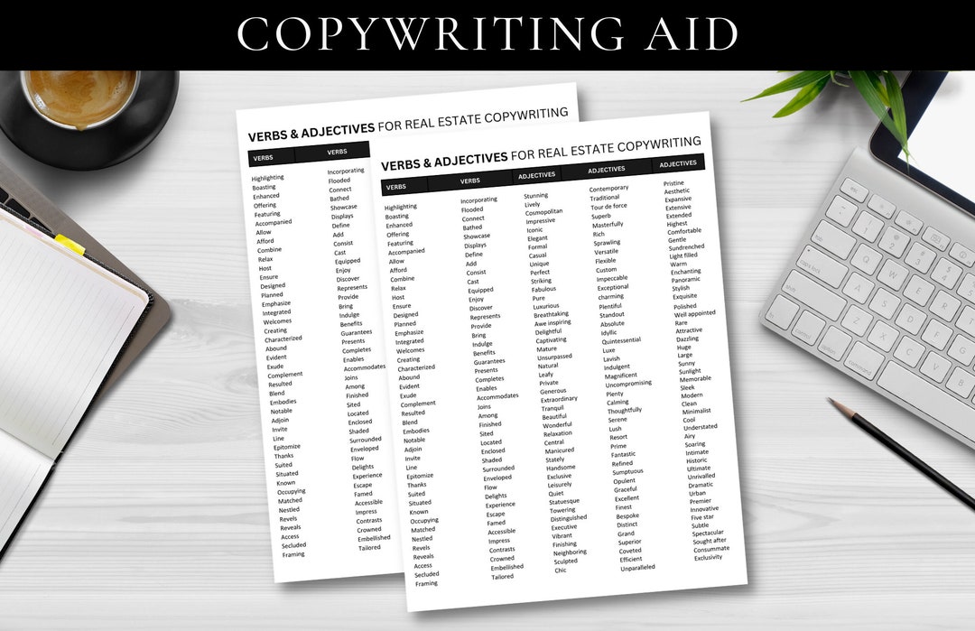 Verbs and Adjectives for Better Real Estate Copy Writing Etsy