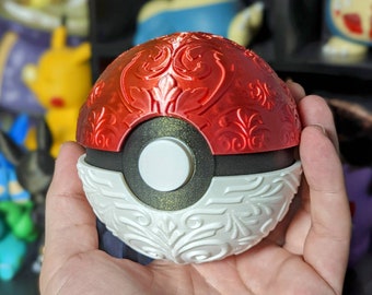 Ornamental Pokeball Display Model - Jewellery Box - Gift Container - Pokemon Keepsake Poke Ball - Xmas Present