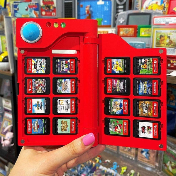 Pokedex Nintendo Switch Game Cartridge Case Storage Display - Xmas Present - Pokemon gift High Quality Print - valentines
