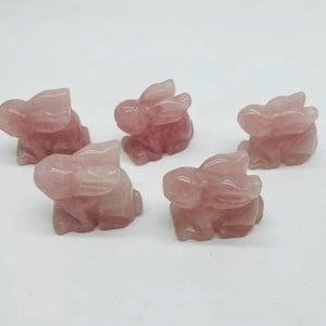 Rose Quartz Rabbit Carving