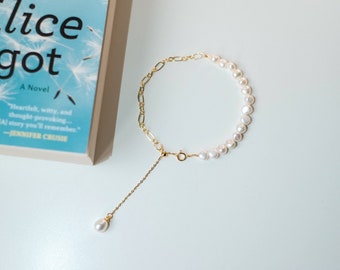 Pearl bracelet freshwater pearls gold plated