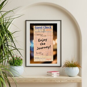 Guest Check Poster, Guest Check Art, Guest Check Print Wall Art, Preppy College Dorm Room Poster, Cocktail Poster, Funky Vintage Retro Art