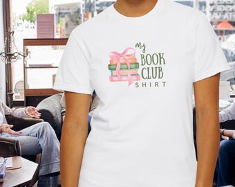 T-shirt club de lecture pour les amoureux des livres, chemise My Book Club, cadeau pour les lecteurs assidus, t-shirt couleurs confort livresque, t-shirt de lecture Coquette Books preppy