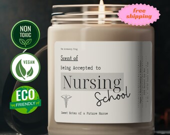 Nursing School Acceptance Gift, Registered Nurse RN Present, Congratulations Nursing School acceptance gift, Nurse Scented Soy Candle