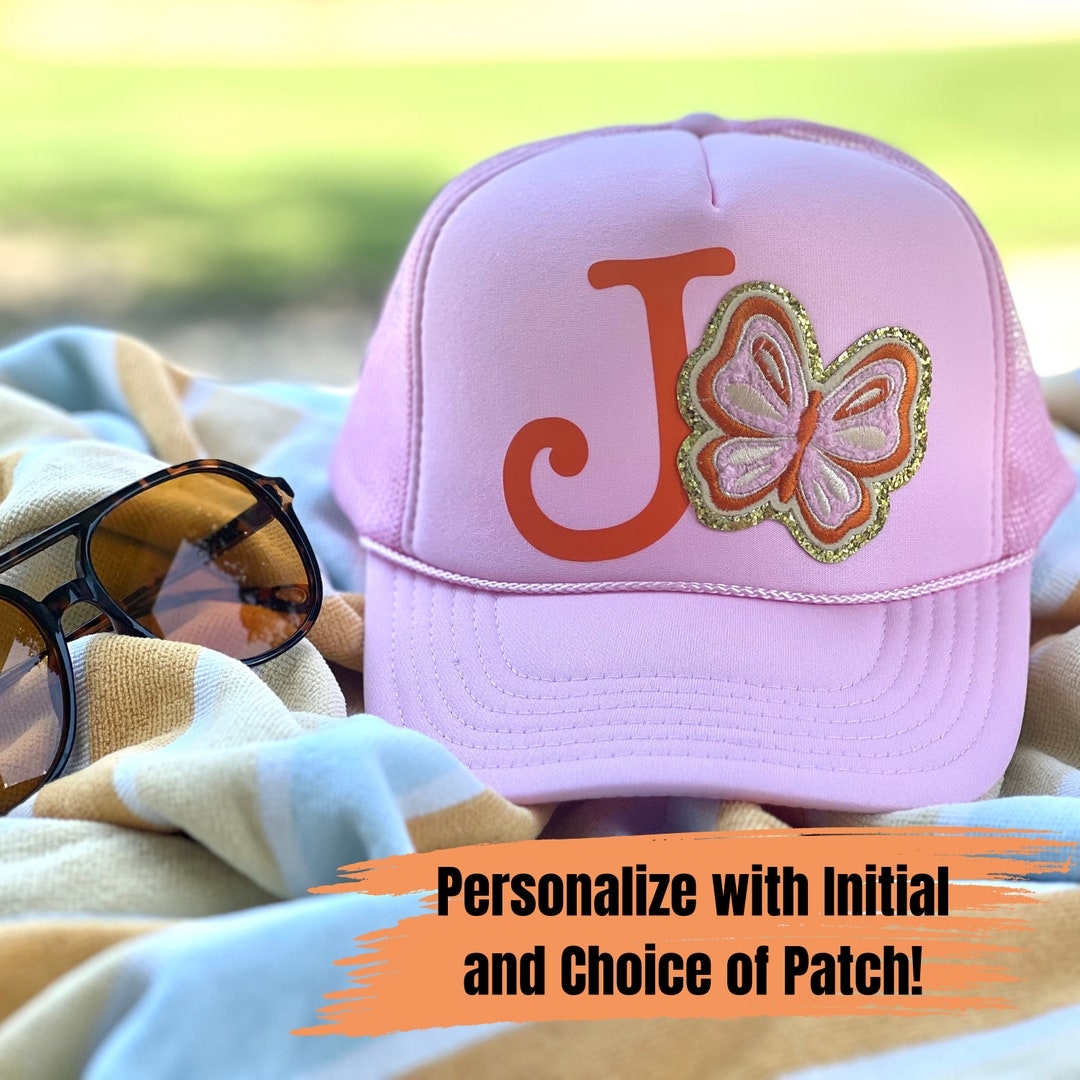 Boho Style Custom Initial Otto Trucker Hat With Choice of  display picture 1