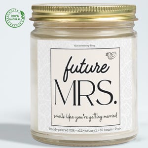 Future Mrs. Gift candle, Bridal Shower Engagement Gift, Bride to Be Gift,Bride wedding gift, smells like you're getting married,all natural