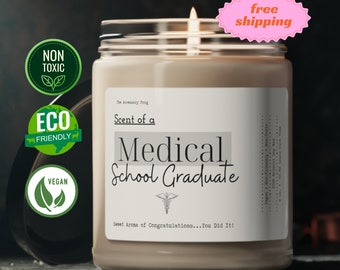 Geschenk für graduierten Arzt, Med School graduierter Geschenk, MedizinStudent Abschlussgeschenk, parfümierte Sojakerze, zukünftiges Doktorgeschenk, Doktorgrad