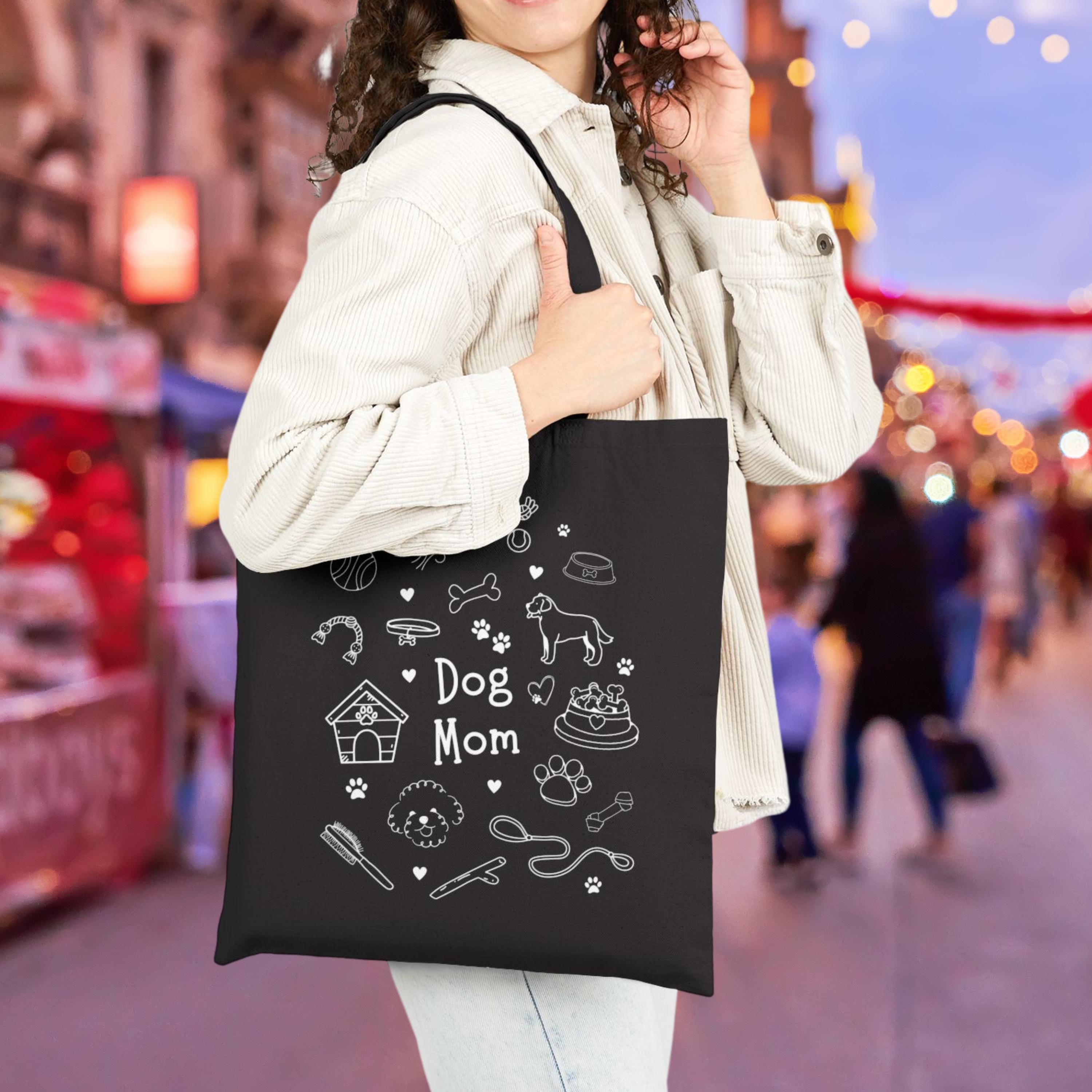 Dog Mom Cotton Canvas Tote Bag, Pet Owner Gift, Eco-friendly Bag