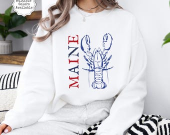 Fisherman Aesthetic Sweatshirt, Maine Lobster Crewneck, New England Lobster Shirt, Coastal living Sweatshirt, Salty life, Nautical pullover