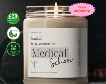 Regalo para el futuro médico, regalo de aceptación de la escuela de medicina, regalo para estudiantes de medicina, vela de soja perfumada, regalo de la escuela de medicina, estudiante de la escuela de medicina, MCAT