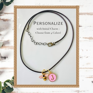 Collar de cadena de cuerda ajustable con dije de abejorro personalizado, joyería con iniciales para mamá e hijo, lindo accesorio de verano con insectos.