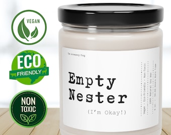 Świeca sojowa zapachowa na prezent na pusty gniazdo, 9 uncji wosku sojowego, wegański, nietoksyczny, przyjazny dla środowiska, 100% naturalna świeca, zabawny prezent na pusty gniazdo dla mamy i taty