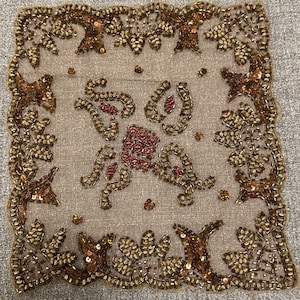 Vintage beaded placemat handmade