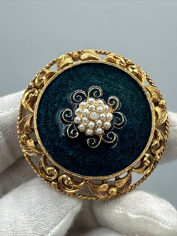 Vintage florenza enamel brooch #290
