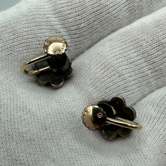 Antique Garnet Brooch And Earrings Set #706 - image 8