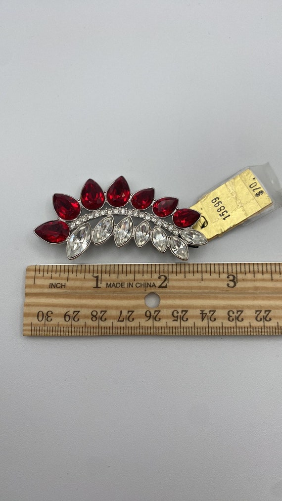 Vintage YSL Yves St. Laurent Rhinestone Brooch Ex… - image 1