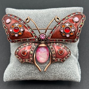 Joan Rivers Rare Large Butterfly Brooch Bejeweled Enameled