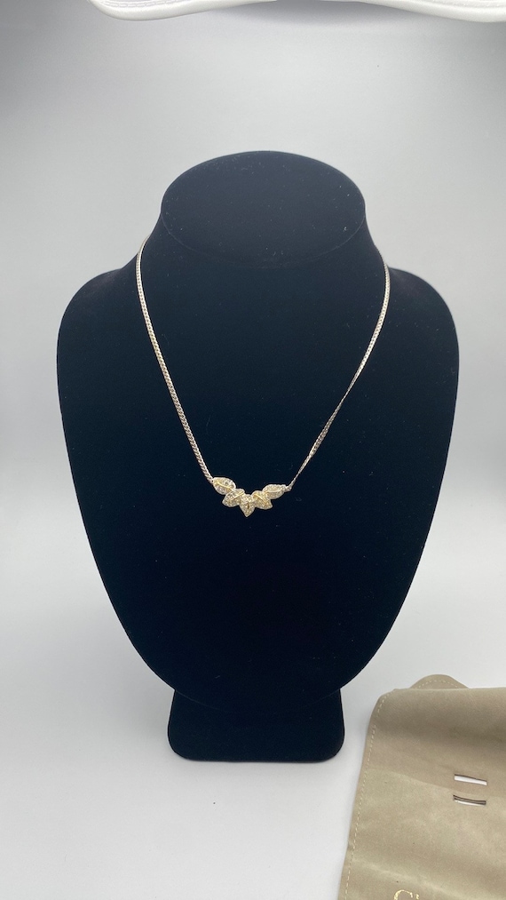 Vintage Christian Dior bijoux 5 leaves necklace Gem