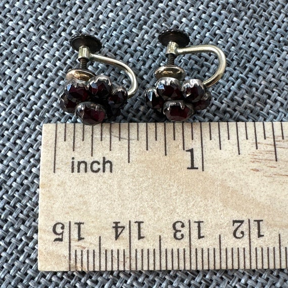 Antique Garnet Brooch And Earrings Set #706 - image 5