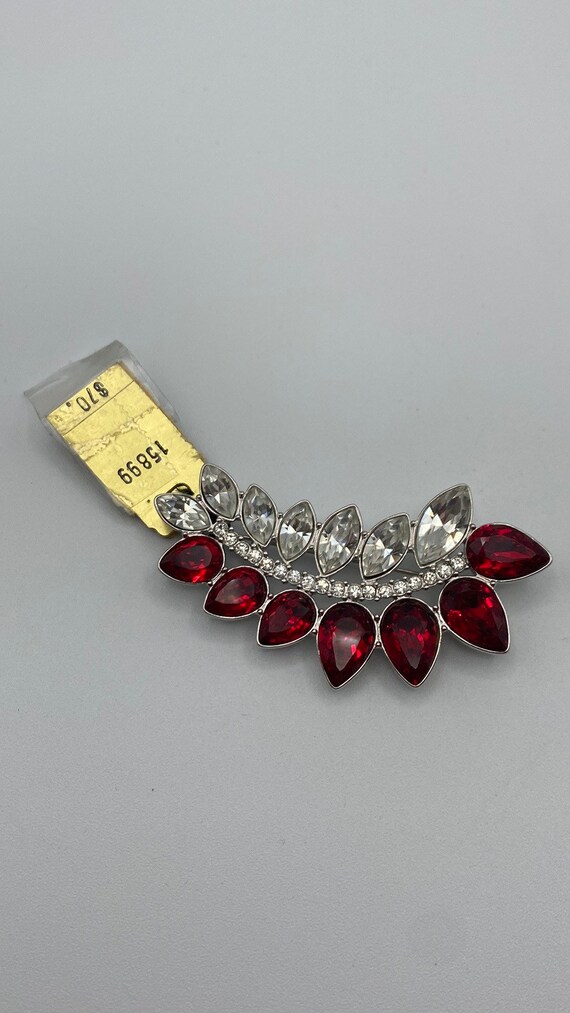 Vintage YSL Yves St. Laurent Rhinestone Brooch Ex… - image 6