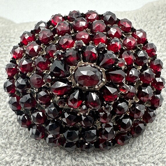 Antique Garnet Brooch And Earrings Set #706 - image 2