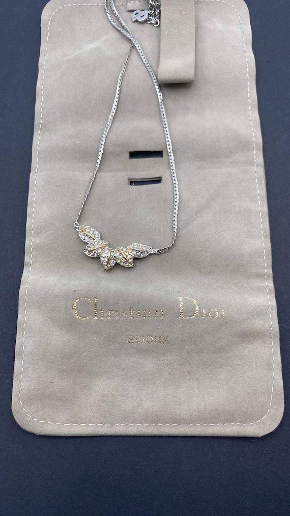 Vintage Christian Dior bijoux 5 leaves necklace Gem