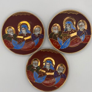 Japanese Bowl Dish Hand Painted Soy Sauce Small Goddess Deity Porcelain #427