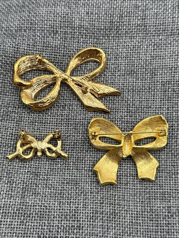 Vintage amazing bow brooch set of 3 #032 - image 2