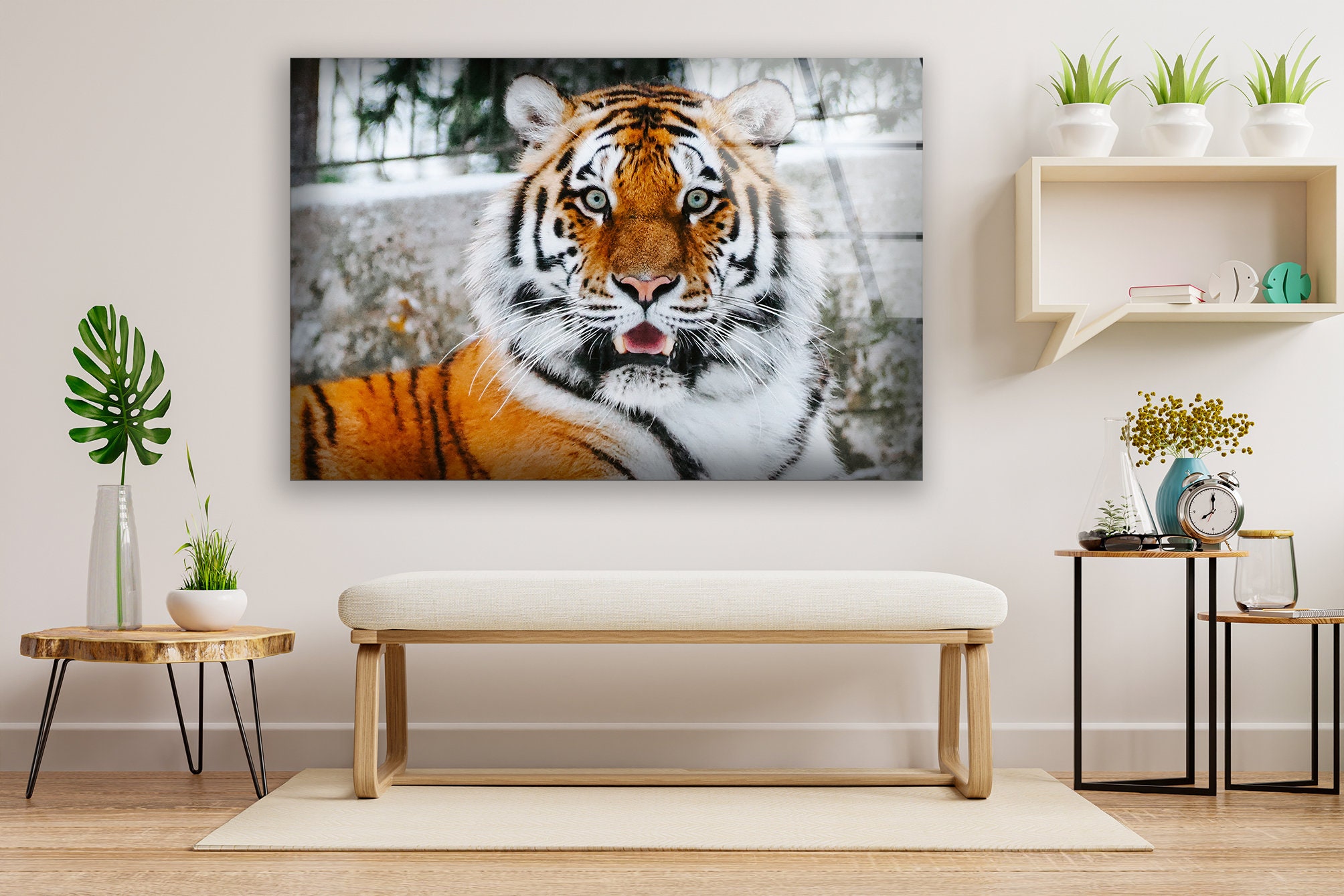 Tiger Glass Wall Art Wall Art Tempered Glass Wall Office Etsy