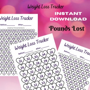 110 lbs Weight Loss Tracker, Printable *INSTANT DOWNLOAD*