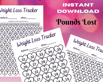 110 lbs Weight Loss Tracker, Printable *INSTANT DOWNLOAD*