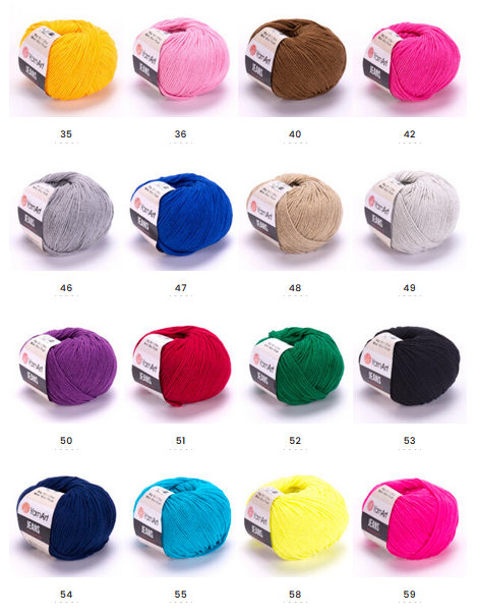 Yarnart Jeans Fine Sport 1 Skein Etsy