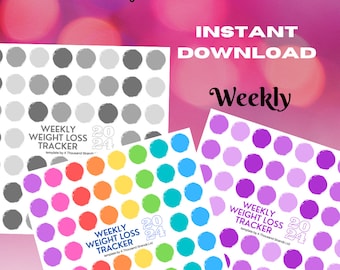 Gray 52 Week Weight Loss Tracker, *INSTANT DOWNLOAD*