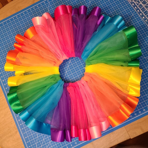 Adult Sized Custom Color Ribbon Trimmed Tutu