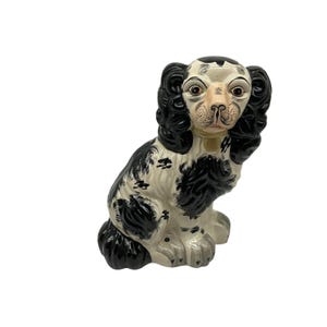 Staffordshire King Charles Spaniel Figurine Vintage Reproduction 12 Inch Tall