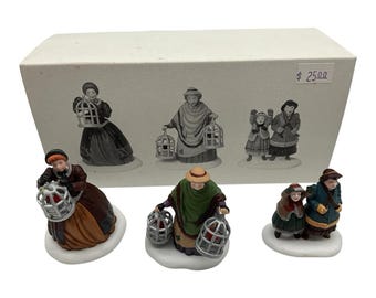 Department 56 Heritage Village "The Bird Seller" Handpainted Porcelain Figurines