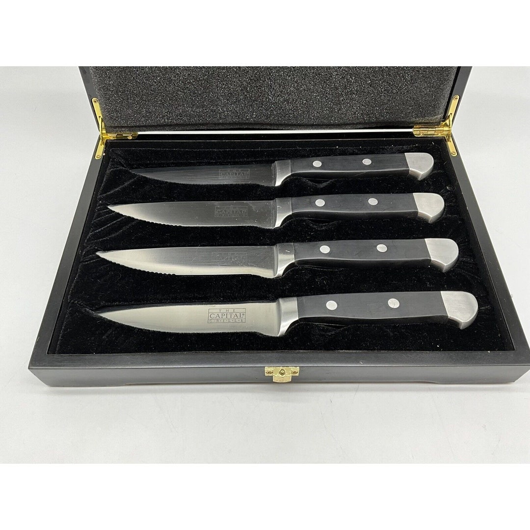 The Capital Grille Carbon Steal Knife Set, 4 Knives in Original Gift