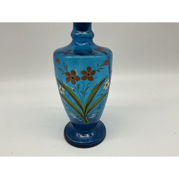 Antique French Blue Perfume Glass Vanity Bottle w… - image 10